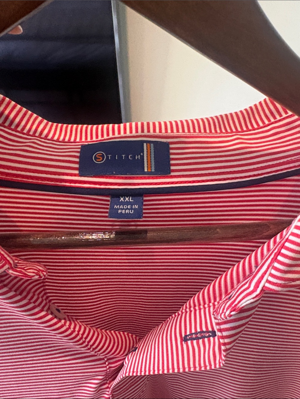 Men's Red stripped Polo Shirt - Picture 4 of 4